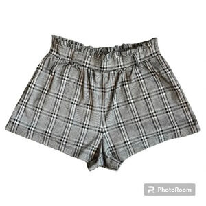 American eagle black and white plaid high waist shorts size medium